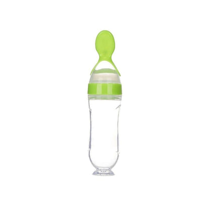 Baby Squeezing Feeding Bottle with Spoon