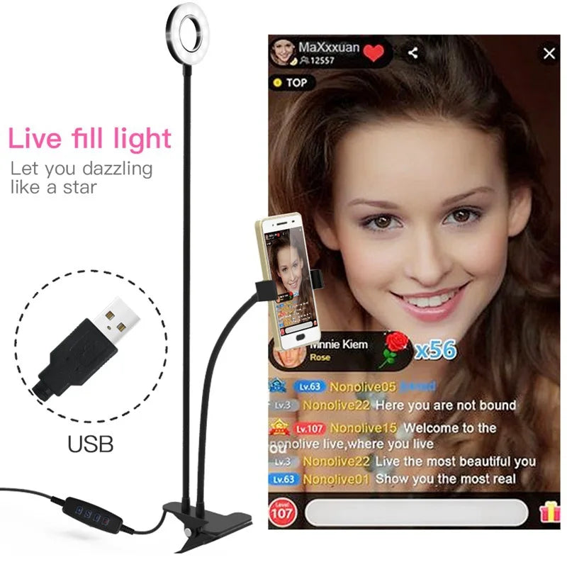 Flexible Mobile Selfie Ring Light  Holder