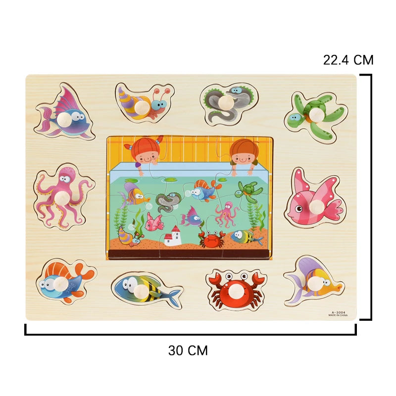 Wooden Puzzles Hand Grab Boards Toy