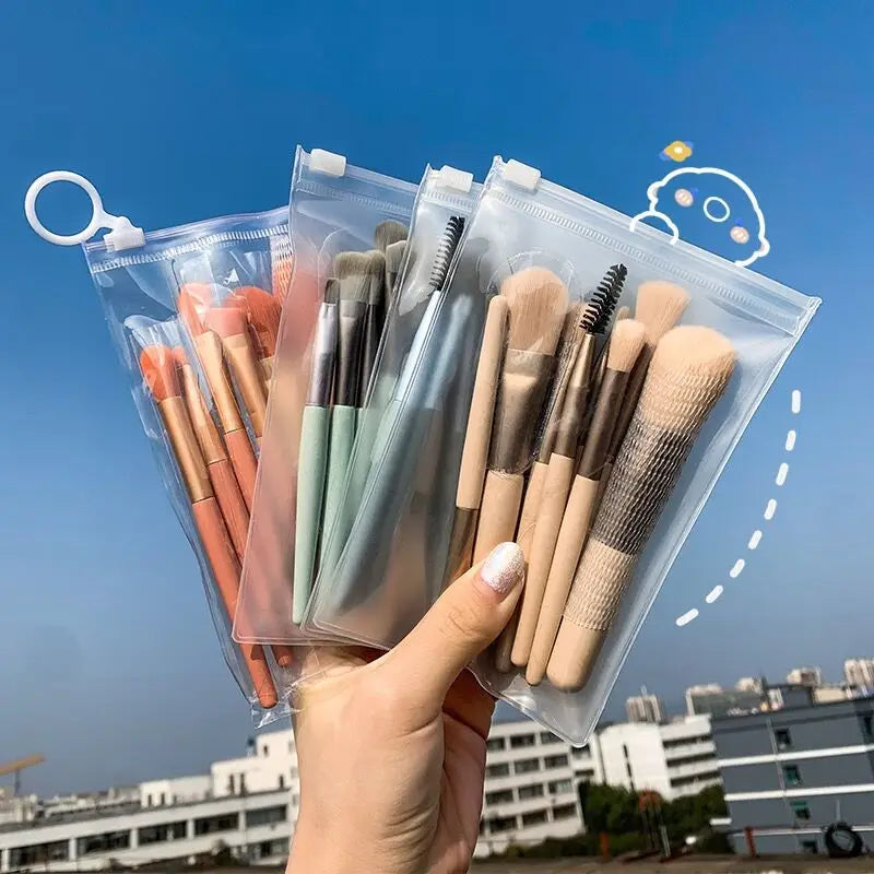 8Pcs Shadow Highlighter Makeup Brush Set