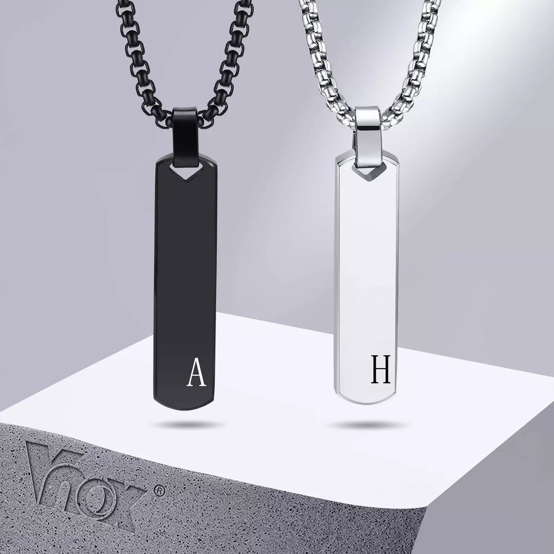 Men A-Z Letters Bar Necklace