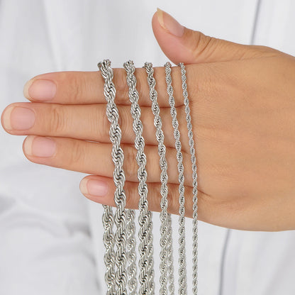 Men Stainless Steel Twisted Rope Chain