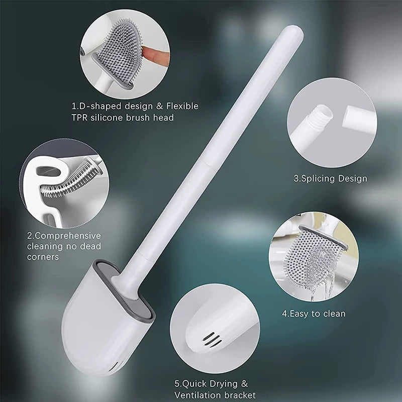 Wall Mounted Toilet Silicone Brush