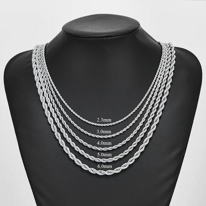 Men Stainless Steel Twisted Rope Chain