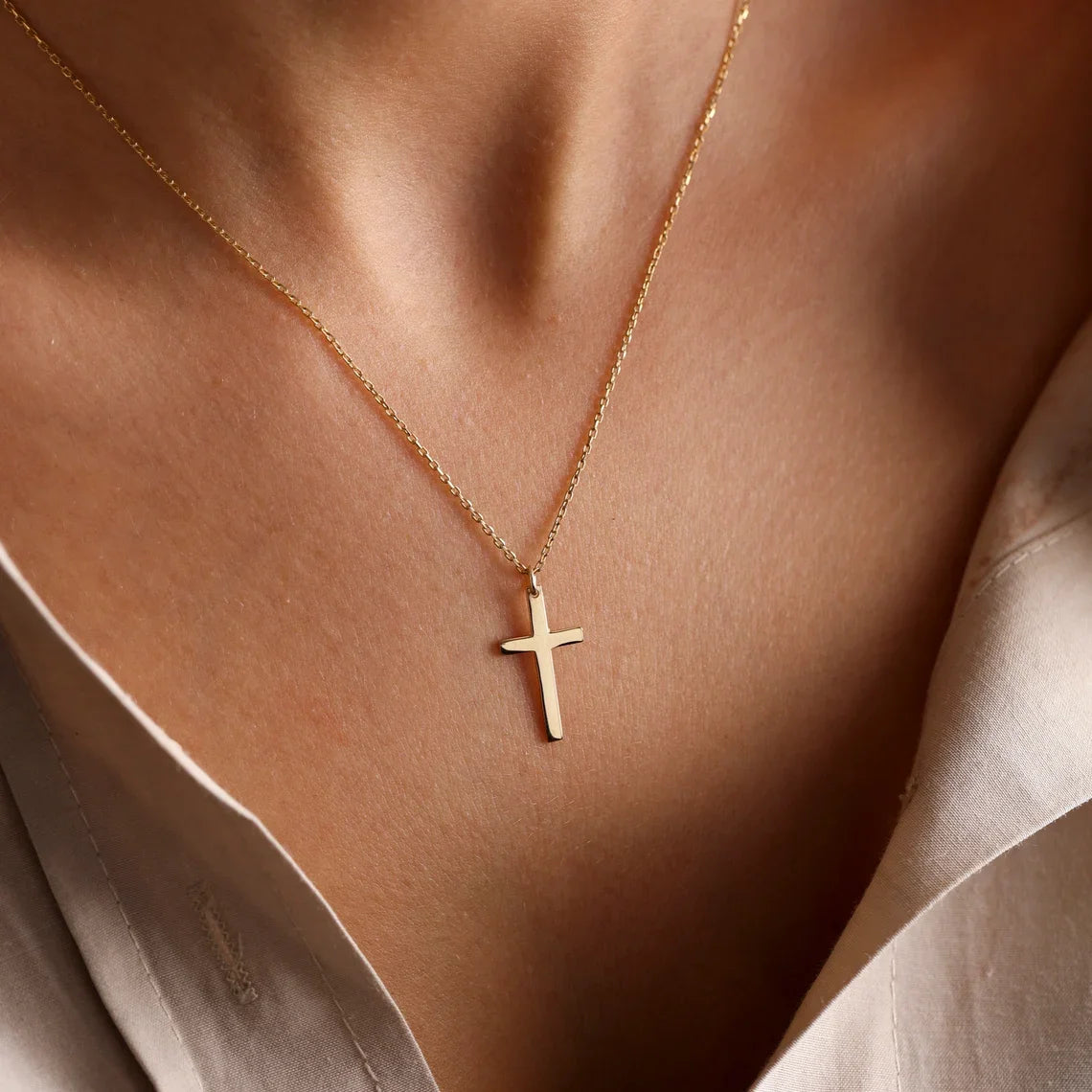 Men Fashion Stainless Steel Cross Necklace