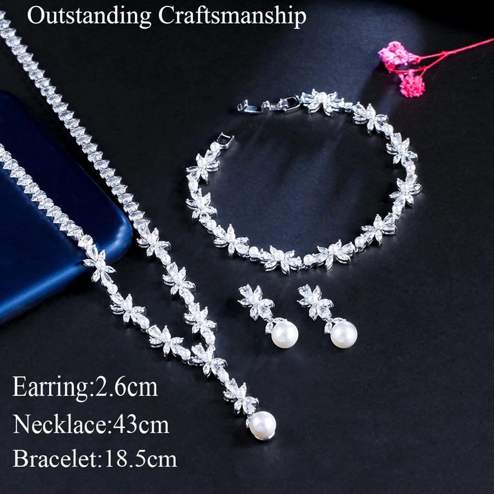 Women Elegant 3pcs Wedding Jewelry Bridal