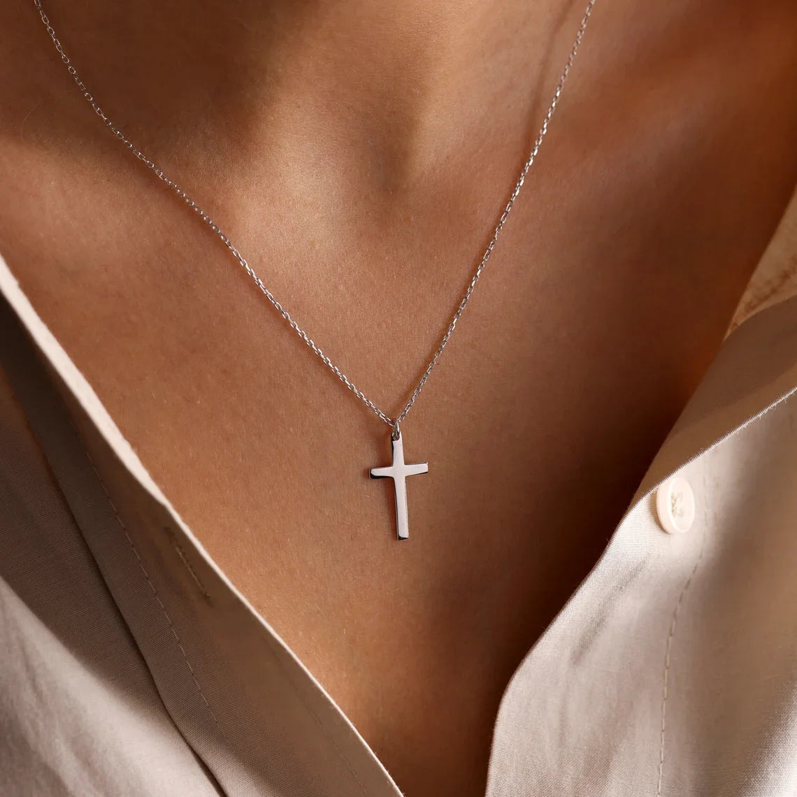 Men Fashion Stainless Steel Cross Necklace