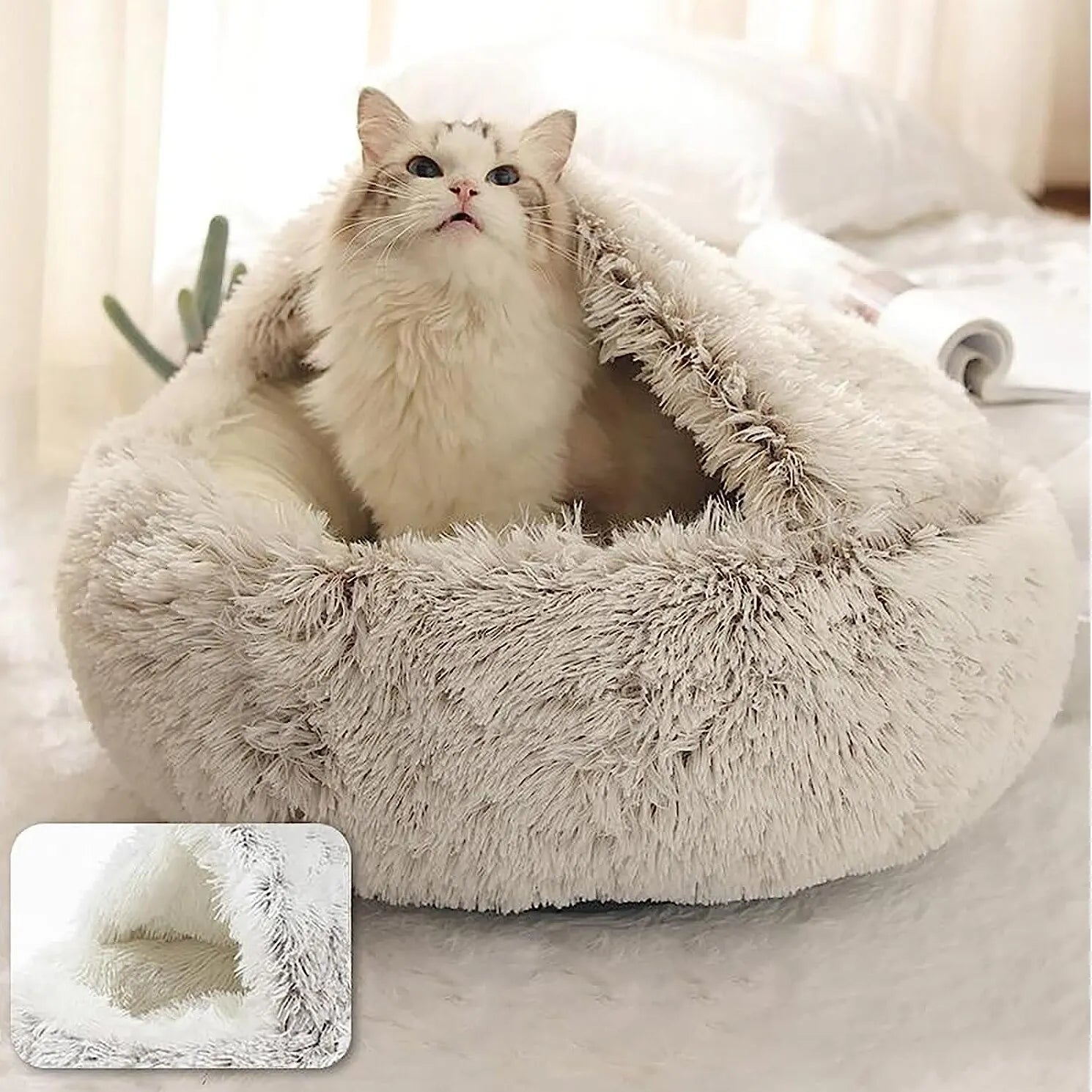 Cat Soft Plush Round Bed