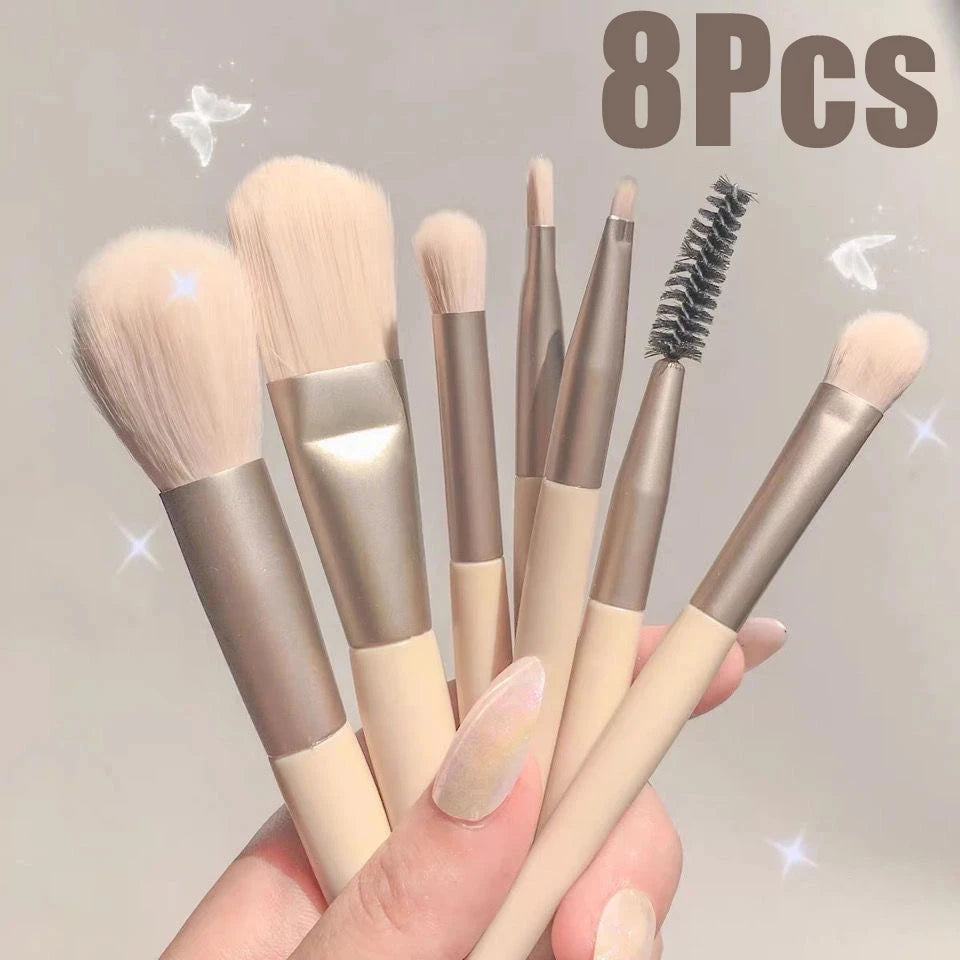 8Pcs Shadow Highlighter Makeup Brush Set