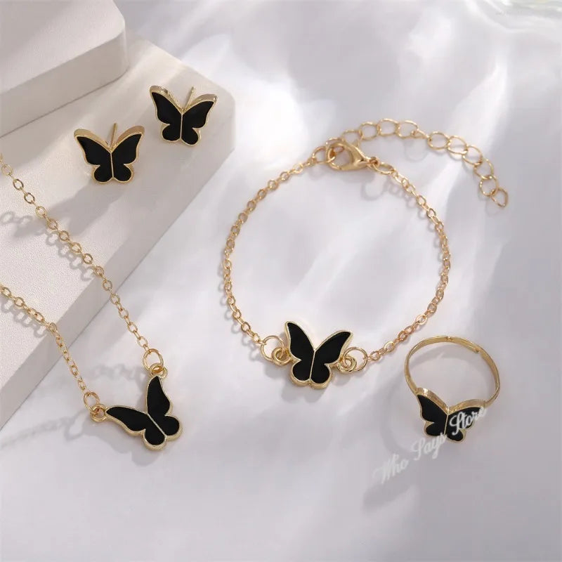 Women Wedding Butterfly Jewelry Set