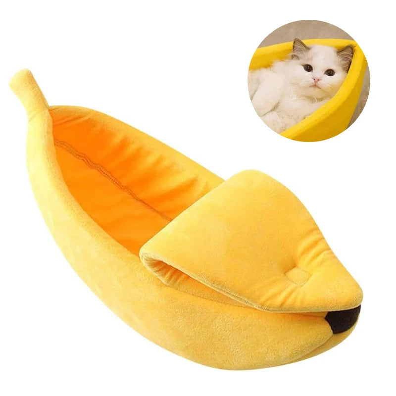 Cat Warm Banana Shaped Bed