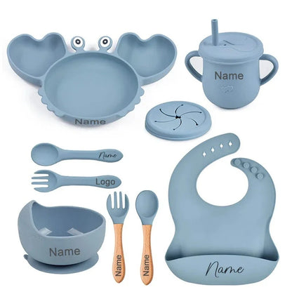 Baby Silicone Tableware Crab Plate Set