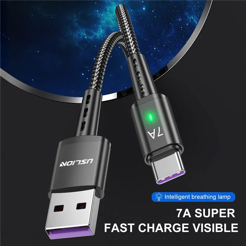 7A Fast USB Cable Type C Fast Charging Cable