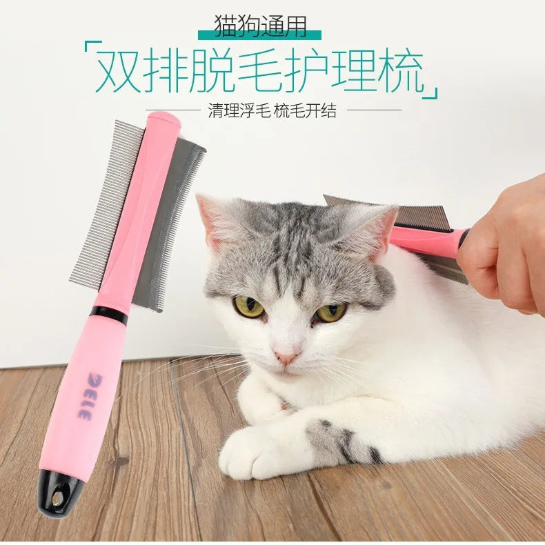 Pet Double Row Hair Removal Knife Comb