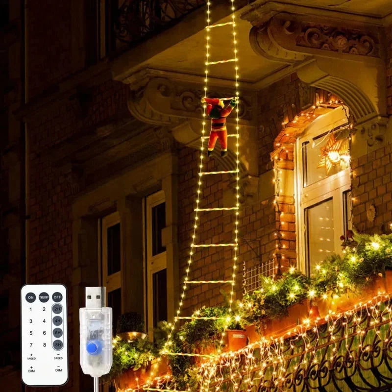 Santa Claus Climbing Ladder LED Hanging Light Decorative