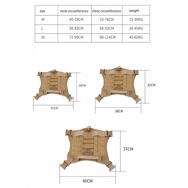 Dog Tactical Training Vest Harness