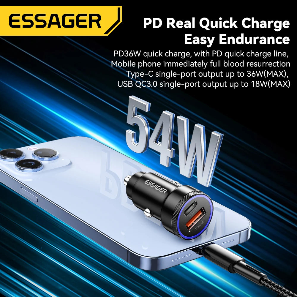 54W USB Car Phone Fast Charger