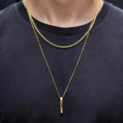 Men 3D Vertical Bar Necklaces