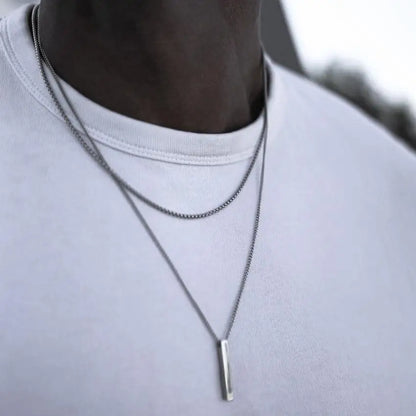 Men 3D Vertical Bar Necklaces