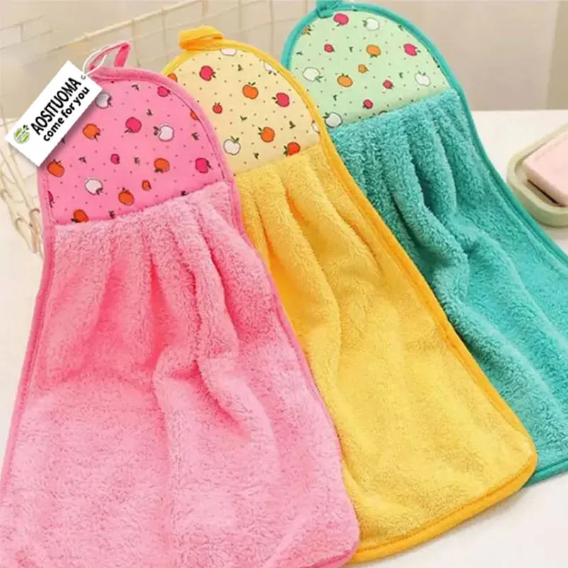 4pcs Coral Velvet Bathroom Soft Hand Towel