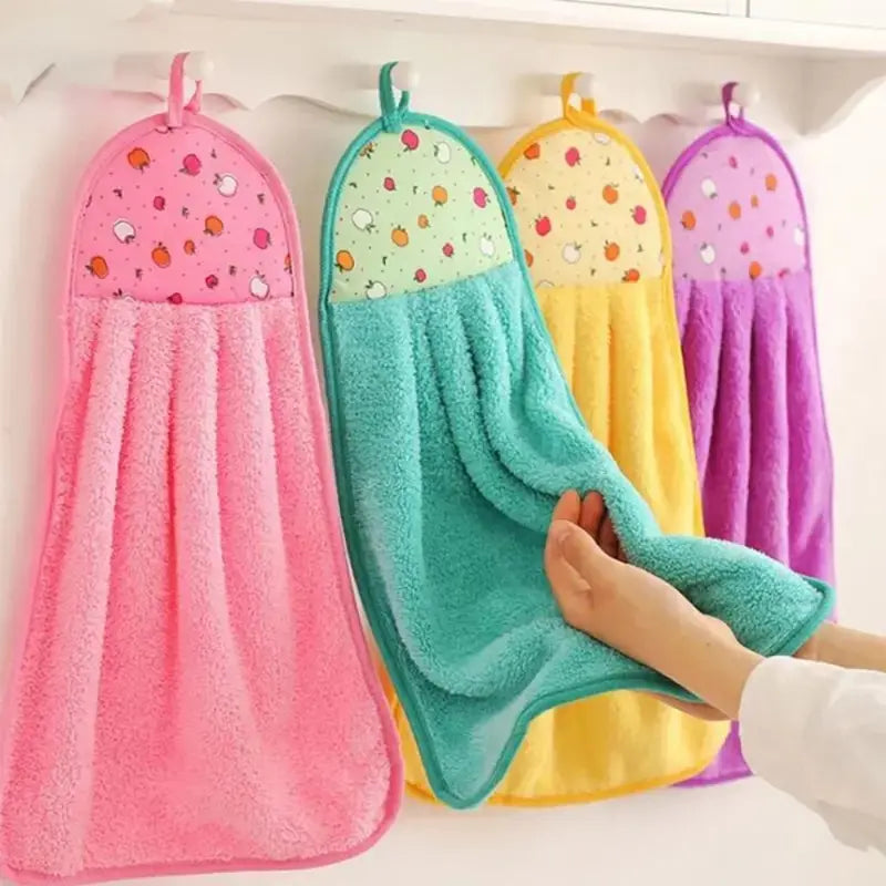 4pcs Coral Velvet Bathroom Soft Hand Towel