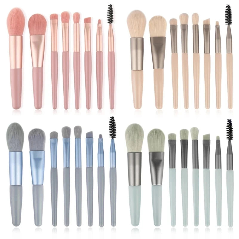 8Pcs Shadow Highlighter Makeup Brush Set