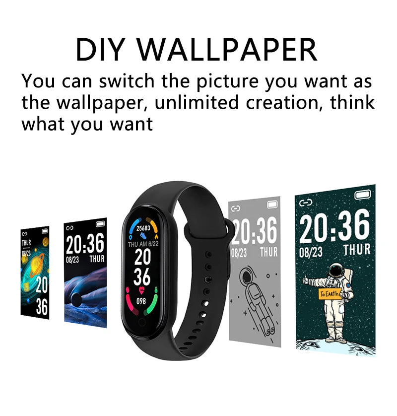 M6 Fitness Smart Bracelet Sports Band Watch