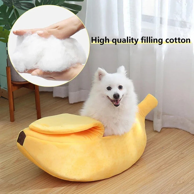 Cat Warm Banana Shaped Bed