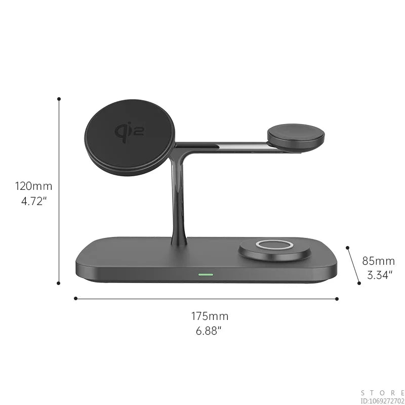 Three in 1 Magnetic Wireless 15W Fast Charger