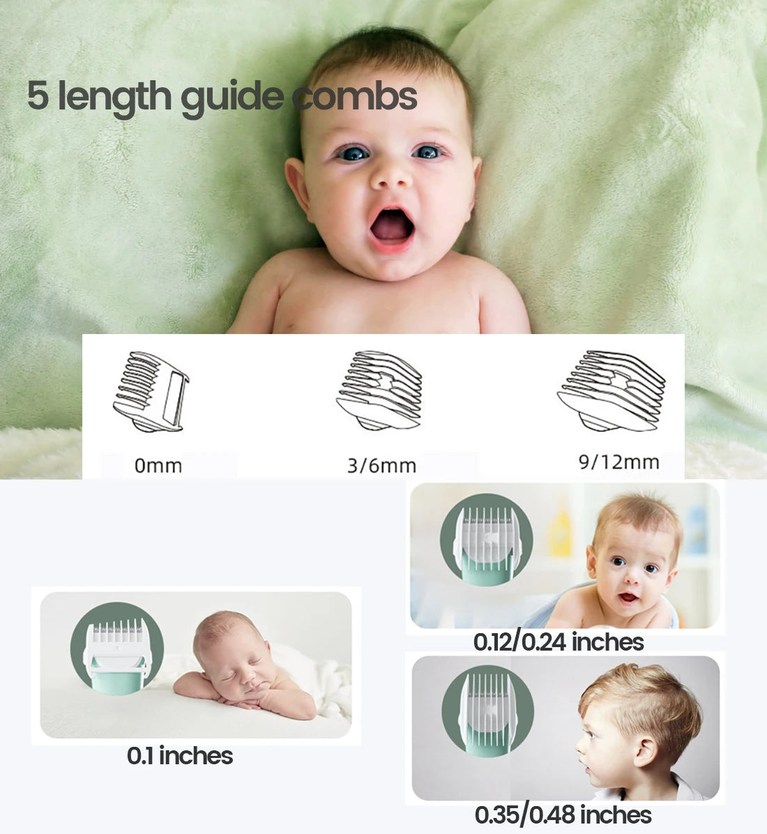 Electric Rechargeable Baby Hair Clipper