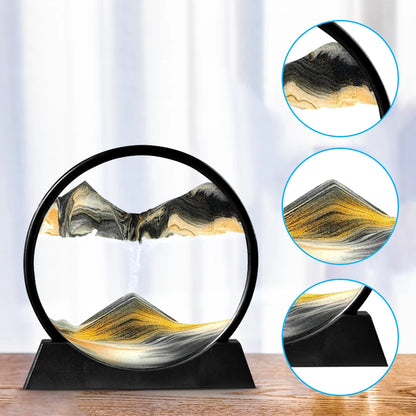 3D Moving Sand Round Glass  Frame